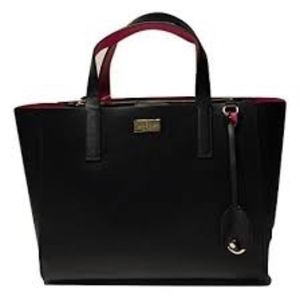 Arbour Hill Kellen Black/Sweetheart Pink Leather T